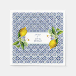 Amalfi Coast Lemon Tegels Italië Gepersonaliseerde Servet