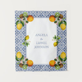 Amalfi Coast Lemon Tegels Italië Gepersonaliseerde Wandkleed