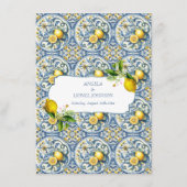 Amalfi Coast Lemon Tegels Italië Huwelijk Menu (Achterkant)