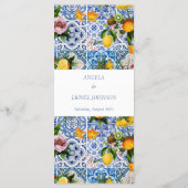 Amalfi Coast Lemon Tegels Italië Huwelijk Menu (Achterkant)