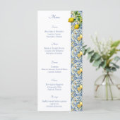 Amalfi Coast Lemon Tegels Italië Huwelijk Menu (Staand voorkant)