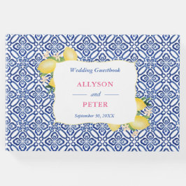 Amalfi Coast Lemons Blue Tegels Trouwdouche Gastenboek