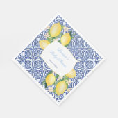 Amalfi Coast Lemons Italiaans blauw Tegels Baby sh Servet (Hoek)