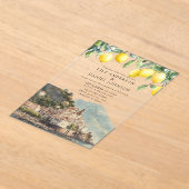 Amalfi Coast Lemons Italian Wedding Acryl Uitnodigingen (Laagn)