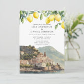 Amalfi Coast Lemons Italian Wedding Kaart (Staand voorkant)