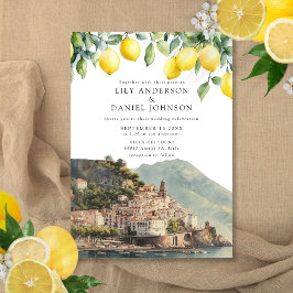 Amalfi Coast Lemons Italian Wedding Kaart