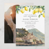 Amalfi Coast Lemons Italy Photo Wedding Kaart (Voorkant / Achterkant)