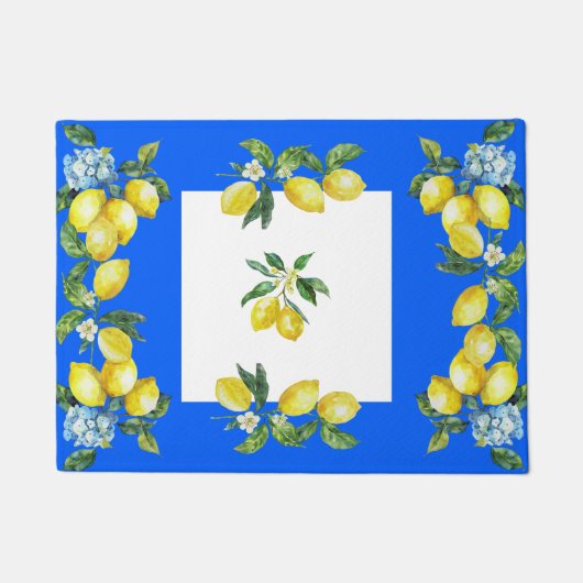 Amalfi Coast Lemons Ocean Blue Deurmat (Voorkant)