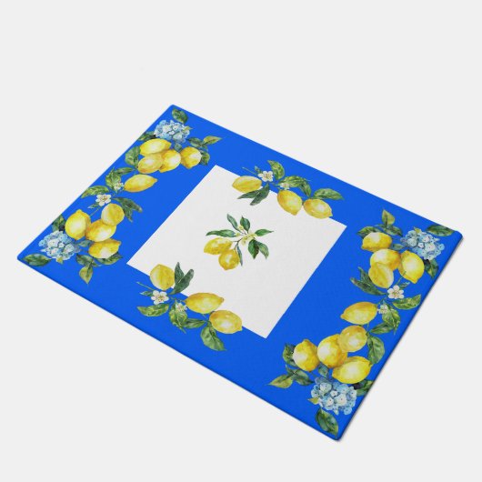 Amalfi Coast Lemons Ocean Blue Deurmat (Schuin)