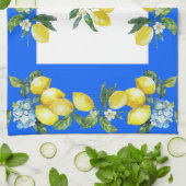 Amalfi Coast Lemons Ocean Blue Theedoek (Gevouwen)