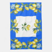 Amalfi Coast Lemons Ocean Blue Theedoek (Verticaal)