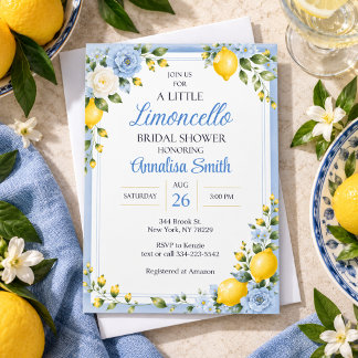 Amalfi Coast Limoncello Bruidsuitnodiging Kaart