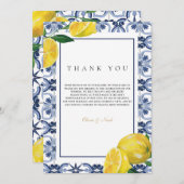 Amalfi Coast Mediterraanse citroen bedankje Bedankkaart (Voorkant / Achterkant)