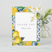 Amalfi Coast Mediterraanse citroen bedankje Bedankkaart (Staand voorkant)