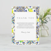 Amalfi Coast Mediterraanse citroen bedankje Bedankkaart (Staand voorkant)