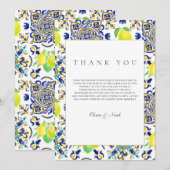 Amalfi Coast Mediterraanse citroen bedankje Bedankkaart (Voorkant / Achterkant)