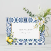 Amalfi Coast Mediterraanse citroen bedankje Bedankkaart (Staand voorkant)