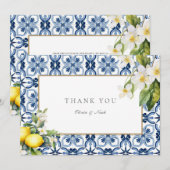 Amalfi Coast Mediterraanse citroen bedankje Bedankkaart (Voorkant / Achterkant)