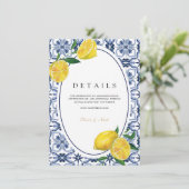 Amalfi Coast Mediterraanse citroen Tegels Details Informatiekaartje (Staand voorkant)