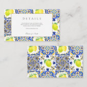 Amalfi Coast Mediterraanse citroen Tegels Details Informatiekaartje (Voorkant / Achterkant)