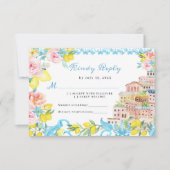 Amalfi Coast Mediterrane bruiloft RSVP kaart (Voorkant)