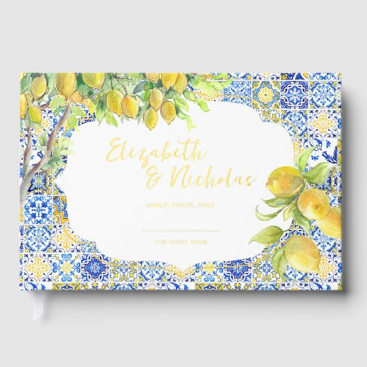 Amalfi Coast | Mediterrane citroen Tegels Gastenboek (Voorkant)