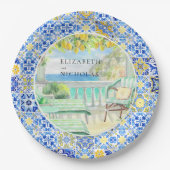 Amalfi Coast | Mediterrane citroen Tegels Papieren Bordje (Voorkant)