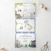 Amalfi Coast | Mediterrane routekaart Drieluik Uitnodiging (Binnen)