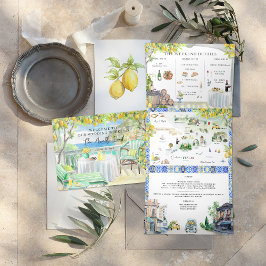 Amalfi Coast | Mediterrane routekaart Drieluik Uitnodiging