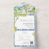 Amalfi Coast | Mediterrane Tegels bruiloft All In One Uitnodiging (Binnen)