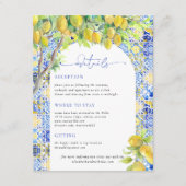 Amalfi Coast | Mediterrane Tegels Gastgegevens Informatiekaartje (Voorkant)