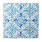 Amalfi Coast Mediterranean Cobalt Blue Tile Tegeltje (Voorkant)