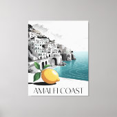 Amalfi Coast Minimalist Line Art Canvas Afdruk (Voorkant)
