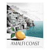 Amalfi Coast Minimalist Line Art Foto Afdruk (Voorkant)