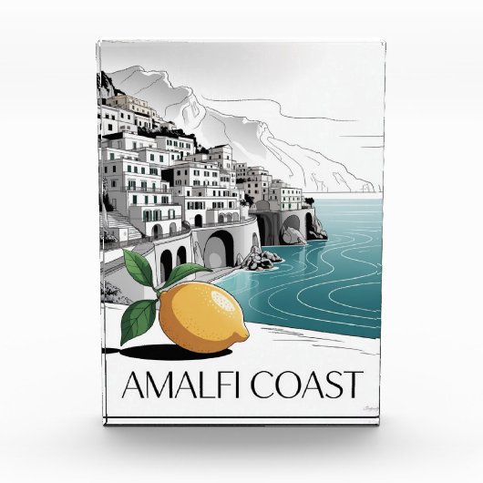 Amalfi Coast Minimalist Line Art Fotoblokken (Voorkant)