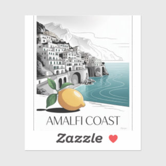 Amalfi Coast Minimalist Line Art Sticker