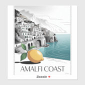 Amalfi Coast Minimalist Line Art Sticker (Vel)