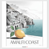 Amalfi Coast Minimalist Line Art Sticker (Vel)