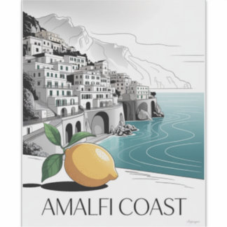 Amalfi Coast Minimalist Line Art Sticker
