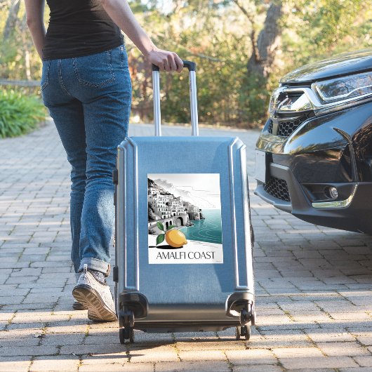 Amalfi Coast Minimalist Line Art Sticker (Koffer Insitu)