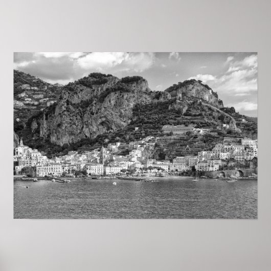 Amalfi Coast Monochromatic Poster (Voorkant)