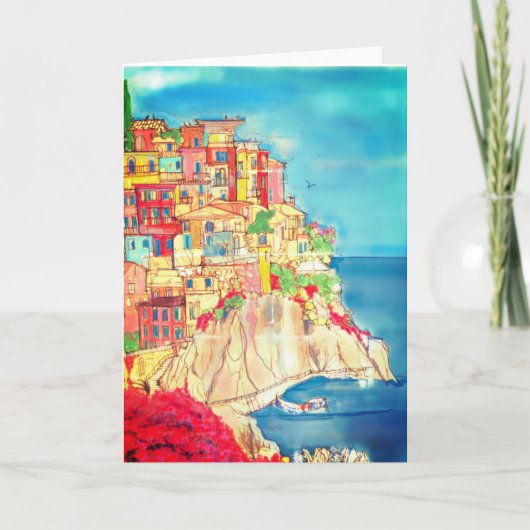 Amalfi Coast of Italy Greeting Card by artist Kaart (Voorkant)