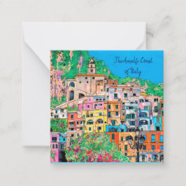 Amalfi Coast of Italy Traditional Digital Art Notitiekaartje