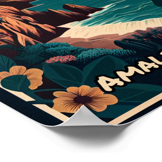 Amalfi Coast  ontwerp Poster (Hoek)