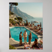 Amalfi Coast Poolside Paradise – Mediterranean Sum Poster (Voorkant)
