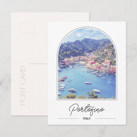 Amalfi Coast Portofino Italië Foto Briefkaart (Voorkant / Achterkant)