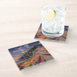 Amalfi Coast Positano Italië Sunset Vintage Travel Glazen Onderzetter