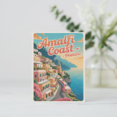 Amalfi Coast Positano Vintage Briefkaart (Staand voorkant)