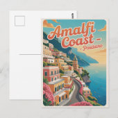 Amalfi Coast Positano Vintage Briefkaart (Voorkant / Achterkant)