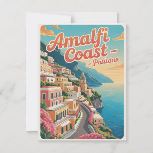Amalfi Coast Positano Vintage Briefkaart
